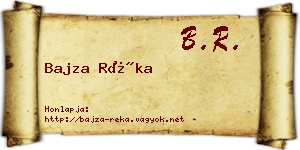 Bajza Réka névjegykártya